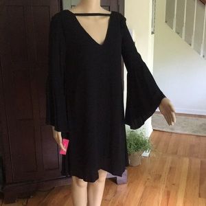 Xhilaration NWT sz S black dress w/flair sleeves